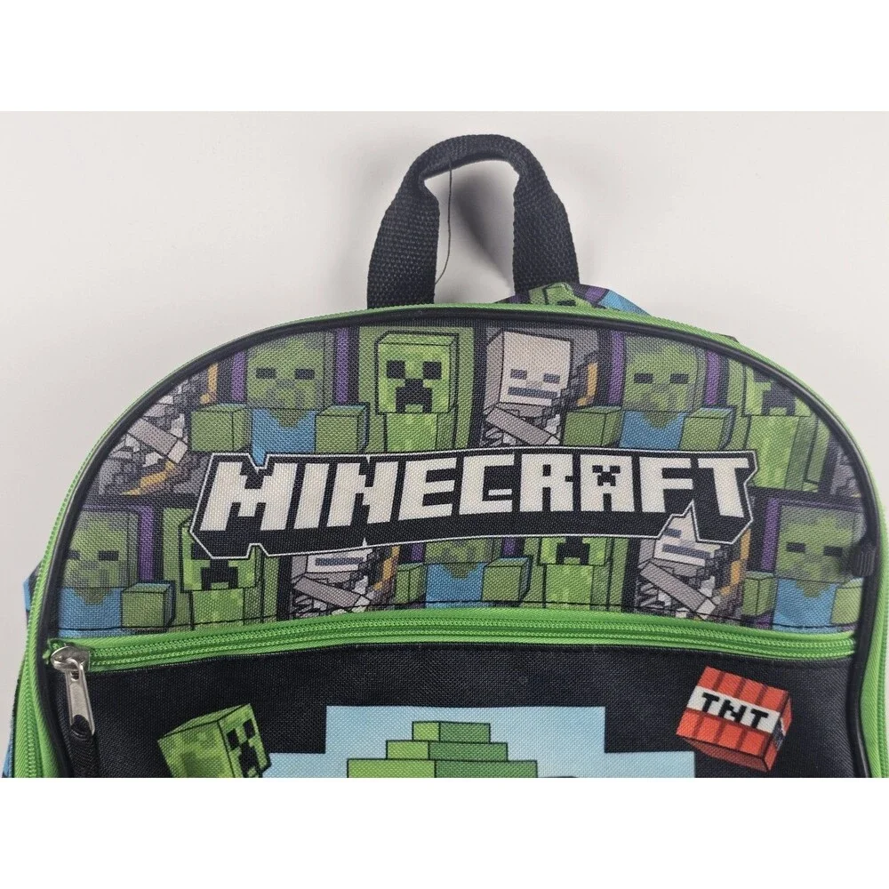 Minecraft Creeper TnT Adventure Mode 16-Inch Kids Backpack Back To School Bag